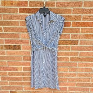Ann Taylor Blue and White Striped Dress